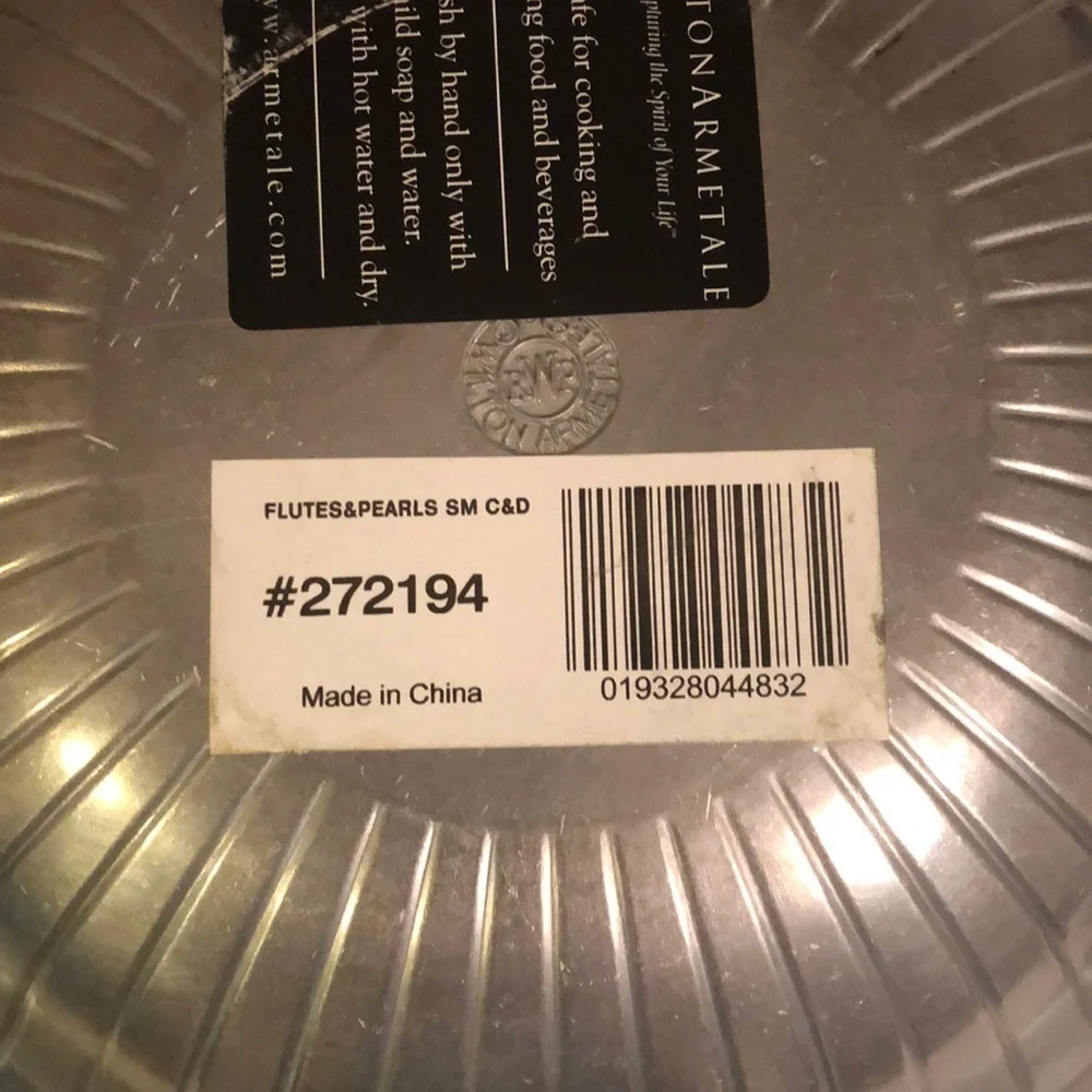 Wilton Armetale chip dip (new), flutes & pearls design